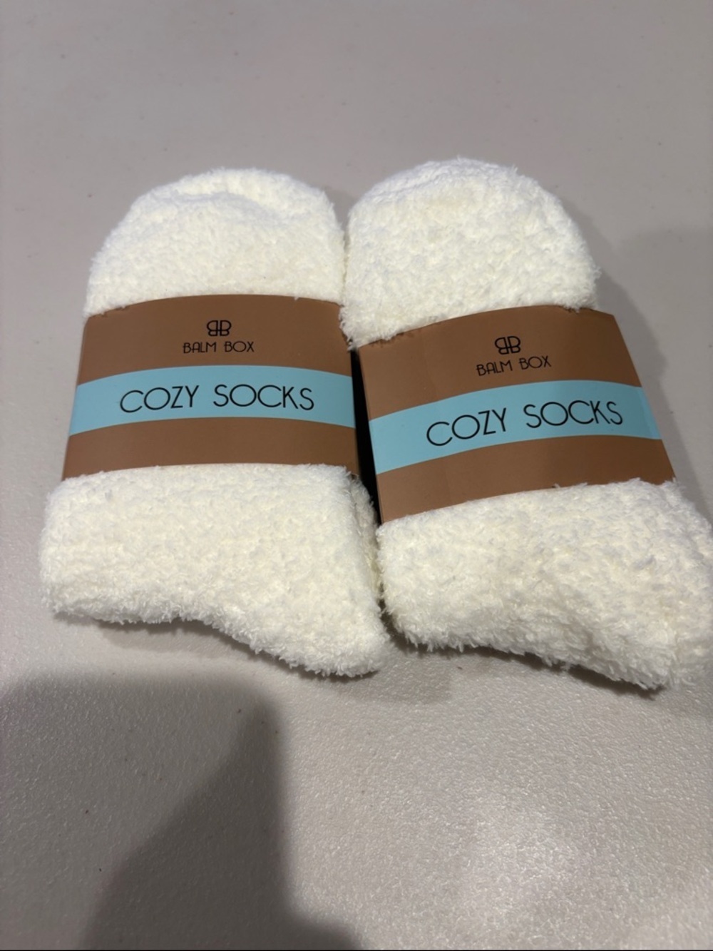 Balm Box - Set of 2 Cozy Socks - Cream Fleece. NWT